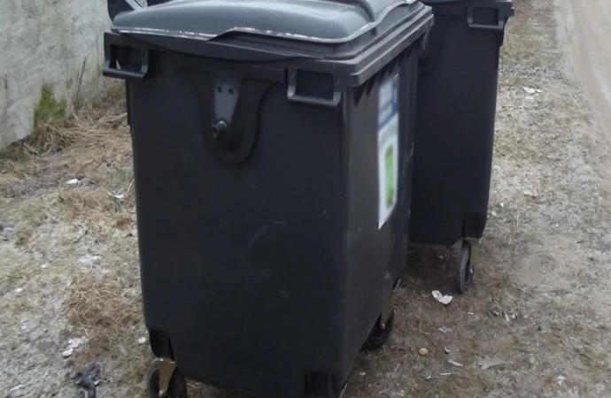 {W Rucianem-Nidzie policja zatrzymała mężczyznę, który wyrzucił dwa szczeniaki do kontenera na śmieci.}